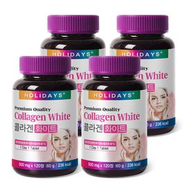 HOLIDAYS Collagen White Supplement – Ultra Low Molecular Fish Collagen Peptides (≤500Da), Odor-Free Collagen Tablets, Skin & Beauty Support, 4 Bottles _ Made in KOREA HOLIDAYS Collagen White Supplement – Ultra Low Molecular Fish Collagen Peptides (≤500Da), Odor-Free Collagen Tablets, Skin & Beauty Support, 4 Bottles _ Made in KOREA